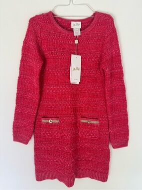 NWT Lilly Pulitzer Girls Lolo Sweater Dress, Pink - Size Medium